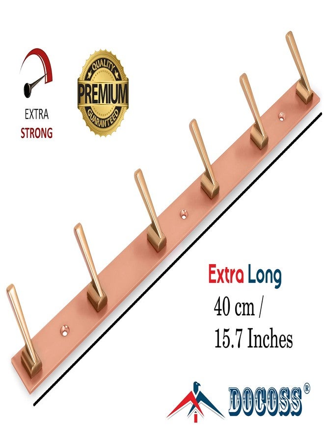 DOCOSS-Pack of 2-Deluxe Rose Gold 6 Pin Metal Cloth Wall Hanger for Clothes Door Hangers Cloth Hook Bathroom Hooks Rail for Hanging Towel,Bathroom Accessories - Image 4